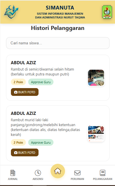 Histori Pelanggaran